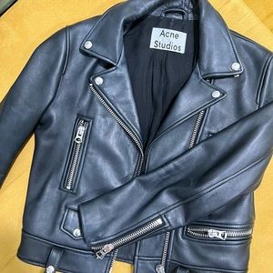 Acne studios mock leather jacket black size 36